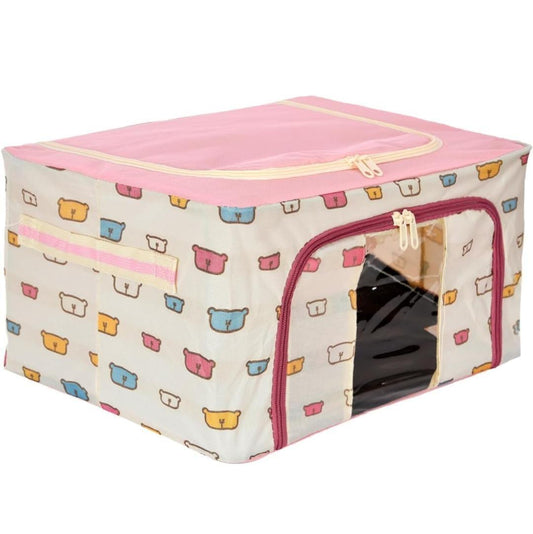 Teddy Cloth Storage Box, Transperant lightweight Box, Storage Organizer, Steel frame Box